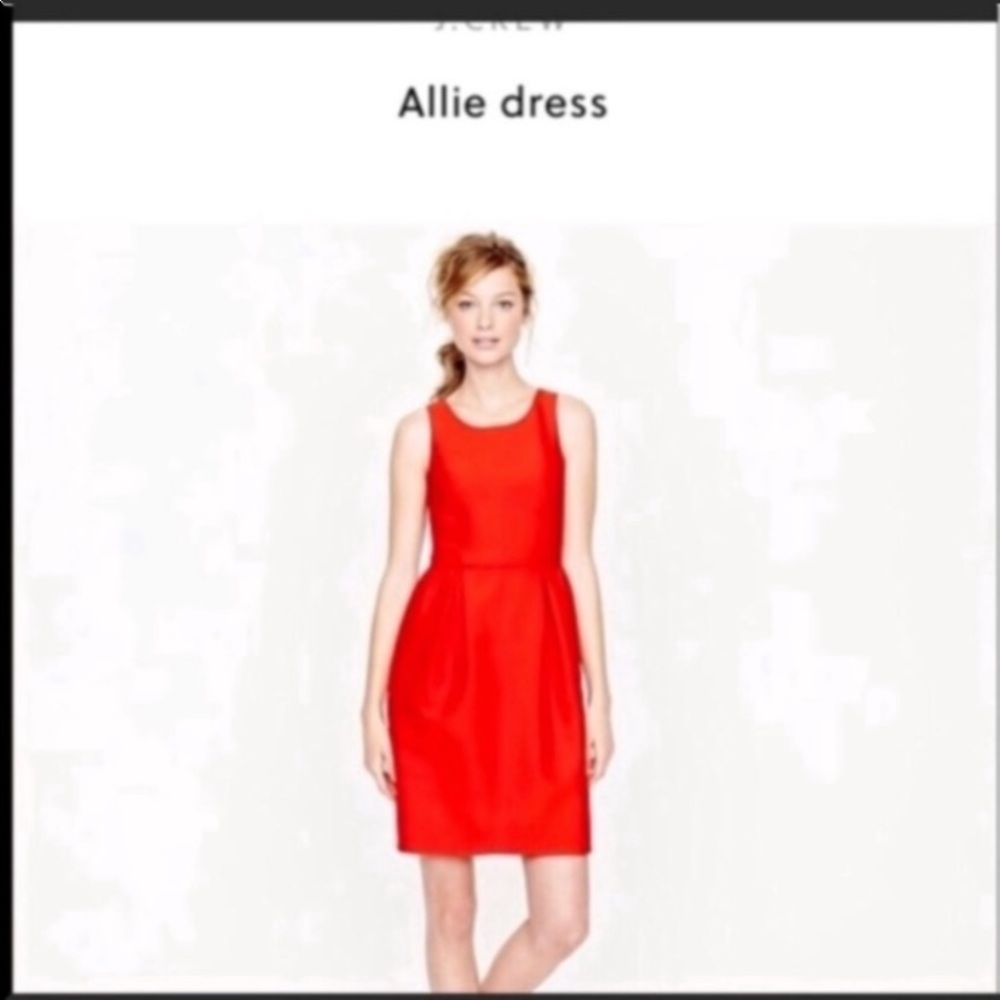 J. Crew 00 red wool silk Allie dress sleeveless